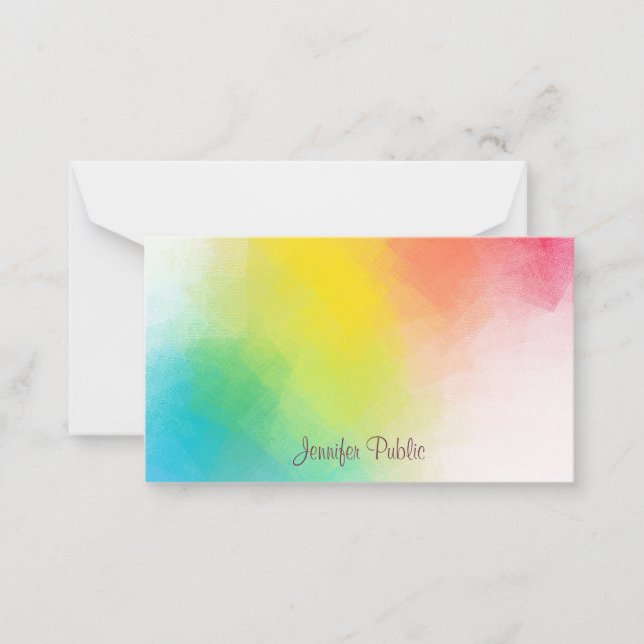Handwritten Monogram Colourful Rainbow Template (Front)