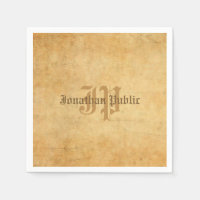 Handwritten Monogram Old Paper Look Template Cool