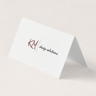 Handwritten Monogram   Simple Corporate Business Card