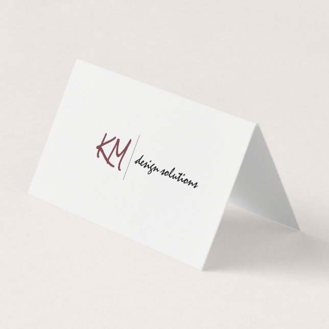 Handwritten Monogram | Simple Corporate Business Card (Front)