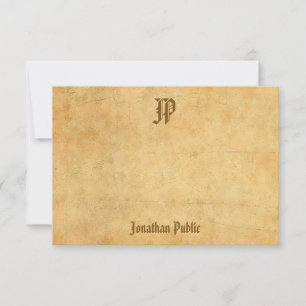 Handwritten Monogram Vintage Nostalgic Look Design Card