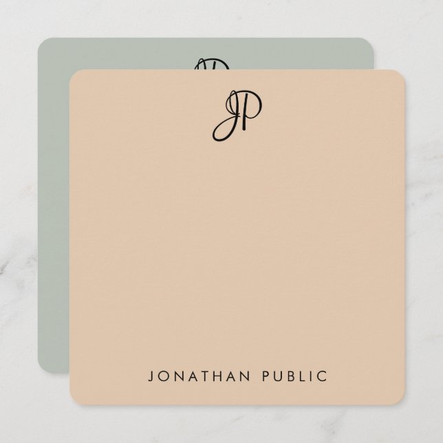 Handwritten Monogrammed Template Elegant Colours (Front/Back)