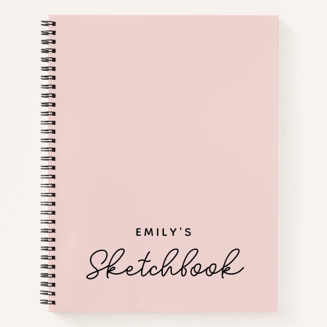 Handwritten Monoline Calligraphy Blush Sketchbook Notebook (Front)