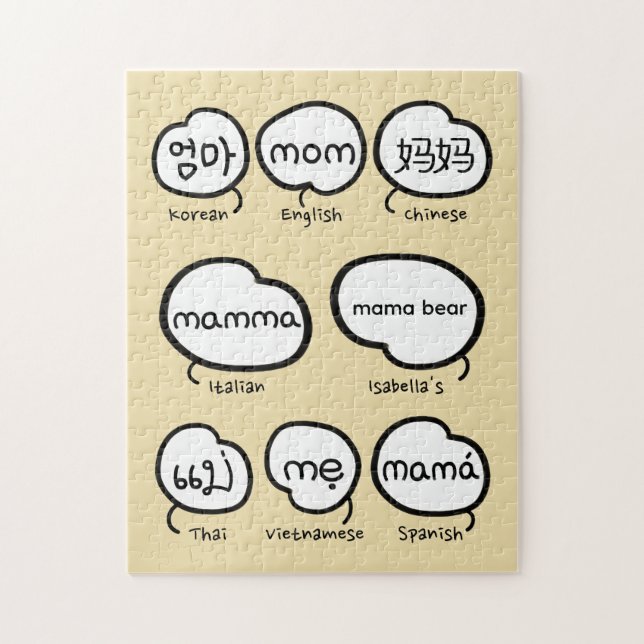 Handwritten Mum Typography Modern Mother's Day Jigsaw Puzzle (Vertical)