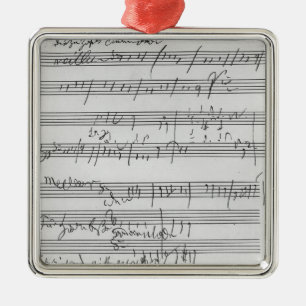 Handwritten musical score metal tree decoration