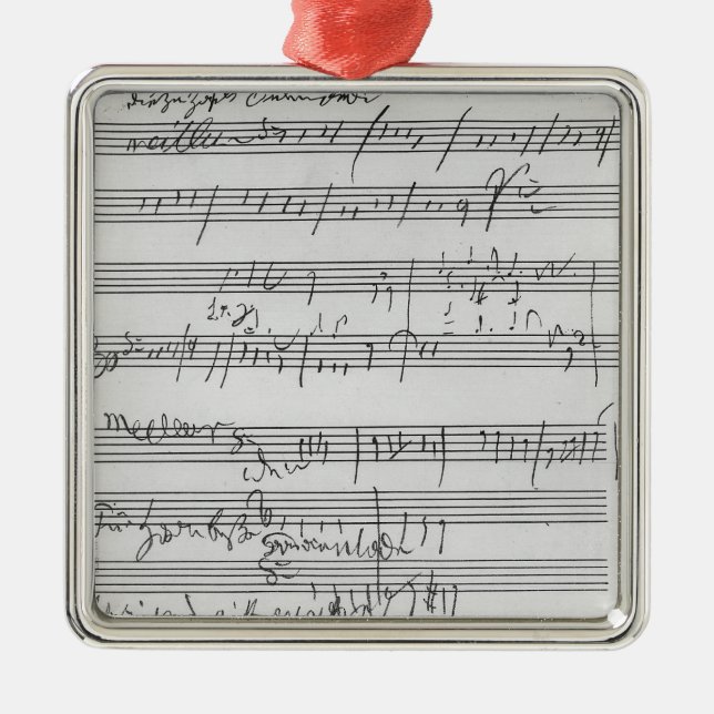 Handwritten musical score metal tree decoration (Front)