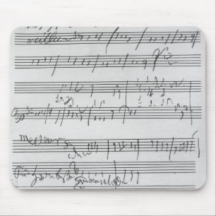 Handwritten musical score mouse pad
