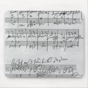 Handwritten musical score mouse pad