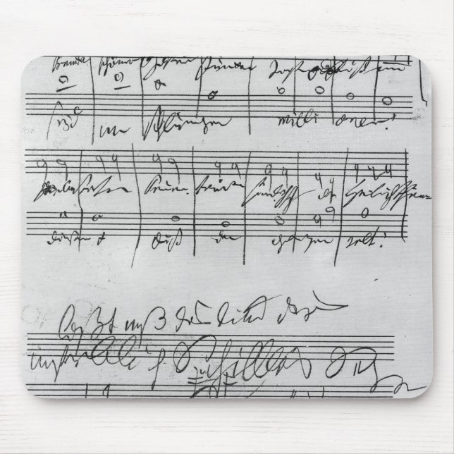 Handwritten musical score mouse pad (Front)