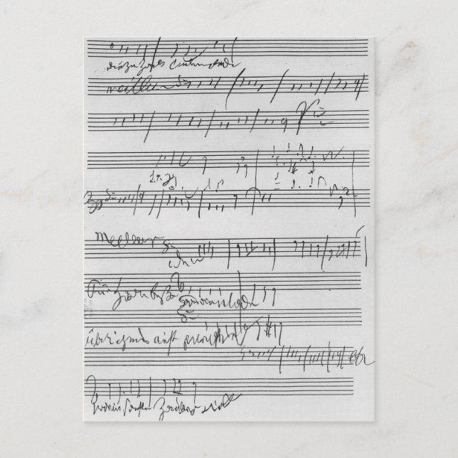 Handwritten musical score postcard (Front)