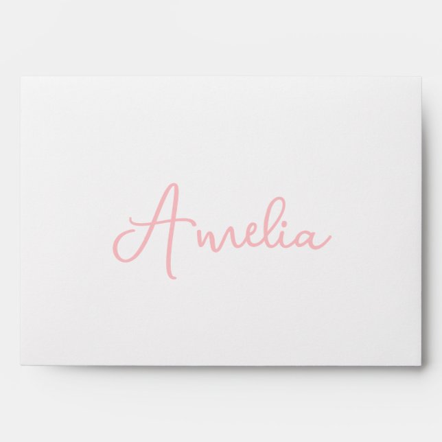 Handwritten Name Calligraphy Cute Personalised Envelope (Front)