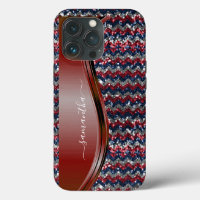 Handwritten Name Glam Red white blue Glitter