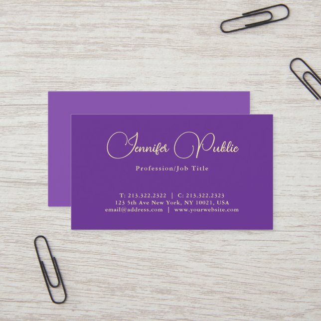 Handwritten Name Professional Elegant Template Business Card (Front/Back In Situ)