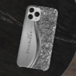 Handwritten Name Silver Metal Glitter 12 iPhone 12 Case<br><div class="desc">The design is a photo and the cases are not made with actual glitter, sequins, metals or woods. This design is also available on other phone models. Choose Device Type to see other iPhone, Samsung Galaxy or Google cases. Some styles may be changed by selecting Style if that is an...</div>