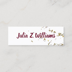 handwritten name + splattered glitter elegant mini business card