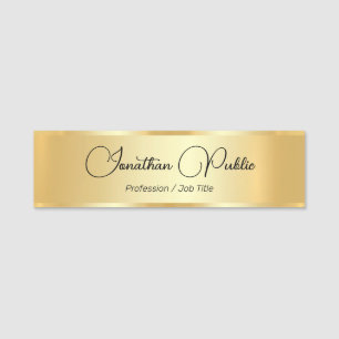 Handwritten Name Tags Customise Script Gold Look