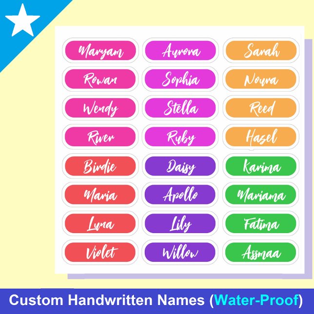Handwritten Names for Girls | 24 Waterproof (Personalized Handwritten Names for Girls)