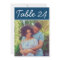 Handwritten Navy Blue Wedding Photo Table Number