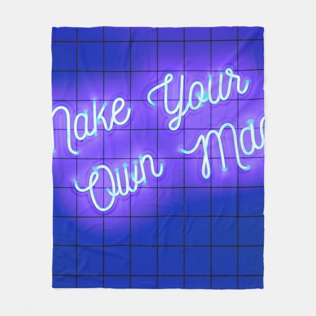 Handwritten neon glowing text Make Your Own Magic  Fleece Blanket (Front)