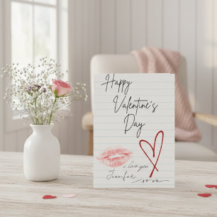 Handwritten Note Happy Valentine's Day Holiday Card