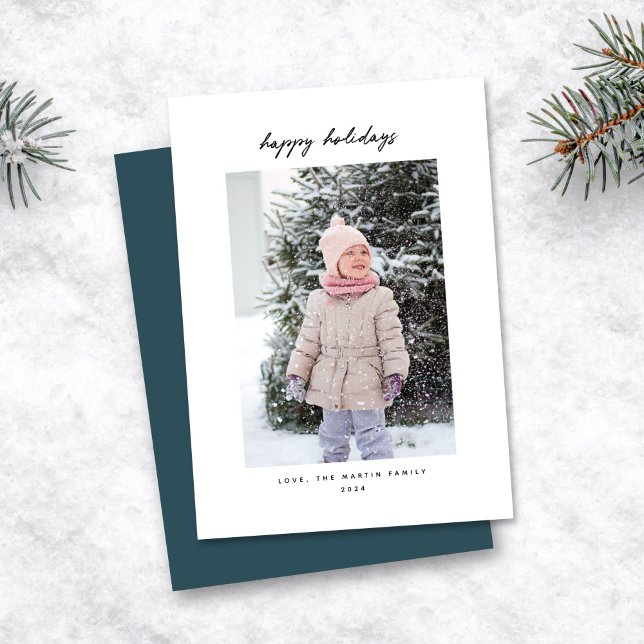 Handwritten Note Minimalist Holiday Photo Card (Creator Uploaded)