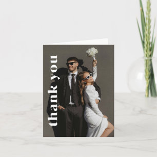 Handwritten Note Modern Simple Photo Wedding Thank You Card