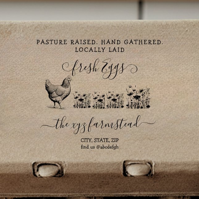 Handwritten Pasture Raised Egg business Stamp (Creator Uploaded)