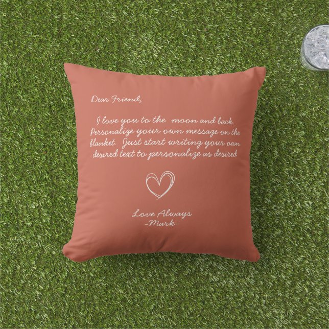 Handwritten Personalised Message Friends Family  Cushion (Grass)