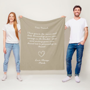 Handwritten Personalised Message Friends Family Fleece Blanket
