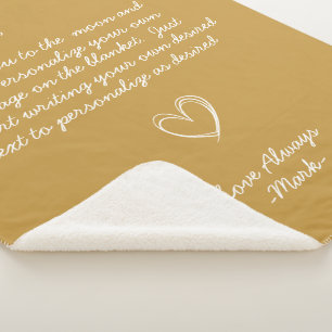 Handwritten Personalised Message Friends Family Sherpa Blanket