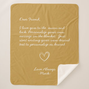 Handwritten Personalised Message Friends Family  Sherpa Blanket