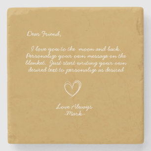 Handwritten Personalised Message Friends Family  Stone Coaster