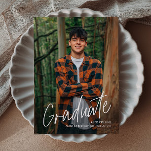 Handwritten Photo Graduation Magnetic Announcement