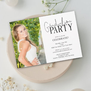 Handwritten Photo Graduation Party Invitation