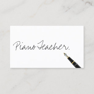 Handwritten Piano Teacher Business Card
