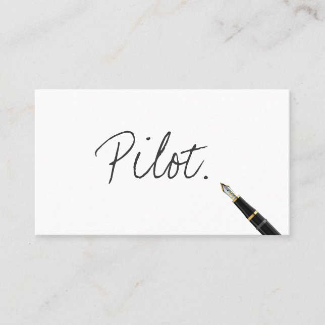 Handwritten Pilot/Aviator Business Card (Front)