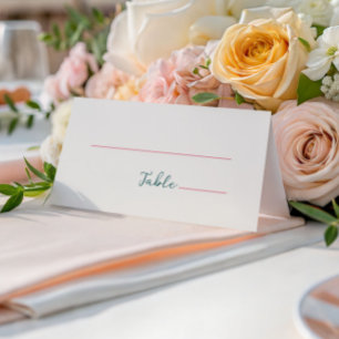Handwritten Pink Green  Place Card