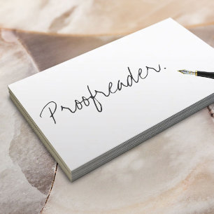 Handwritten Proofreading Business Card