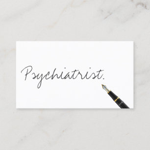 Handwritten Psychiatrist Business Card