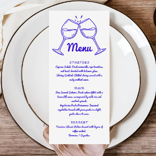 Handwritten Quirky Modern Whimsical Wedding Dinner Menu