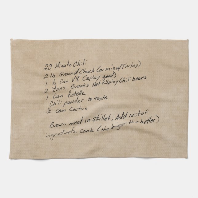 Handwritten Recipe Family Keepsake Custom Photo Tea Towel (Horizontal)