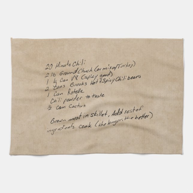 Handwritten Recipe Family Keepsake Custom Photo Tea Towel (Horizontal)