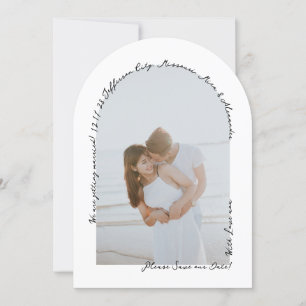 Handwritten Retro Simple Doodle Black and White Save The Date