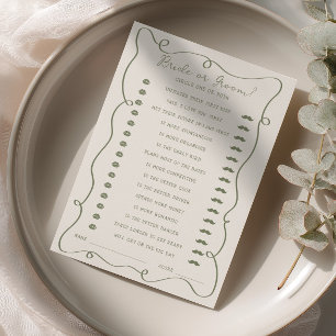 Handwritten Sage Green Bride or Groom Card
