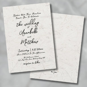Handwritten Script Boho Wedding Invitation