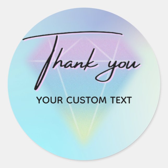Handwritten script business thank you Kraft look Classic Round Sticker (Front)