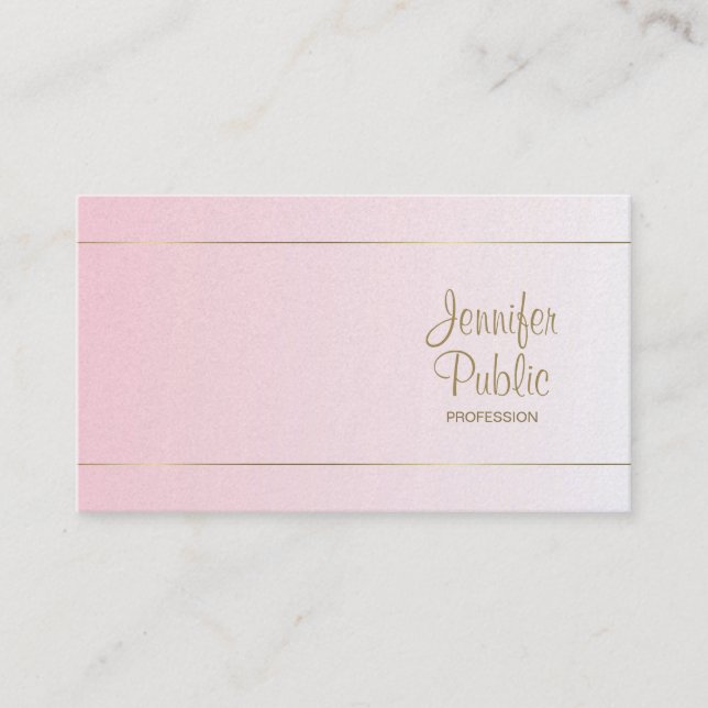 Handwritten Script Calligraphy Glamour Luxury Business Card (Front)