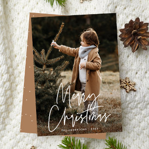 Handwritten Script Camel Merry Christmas Photo Holiday Card
