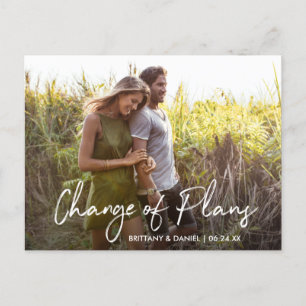 Handwritten Script Change of Plans Photo Postcard