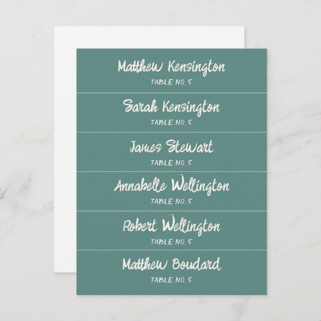 Handwritten Script Custom Name Wedding Place Cards (Front/Back)